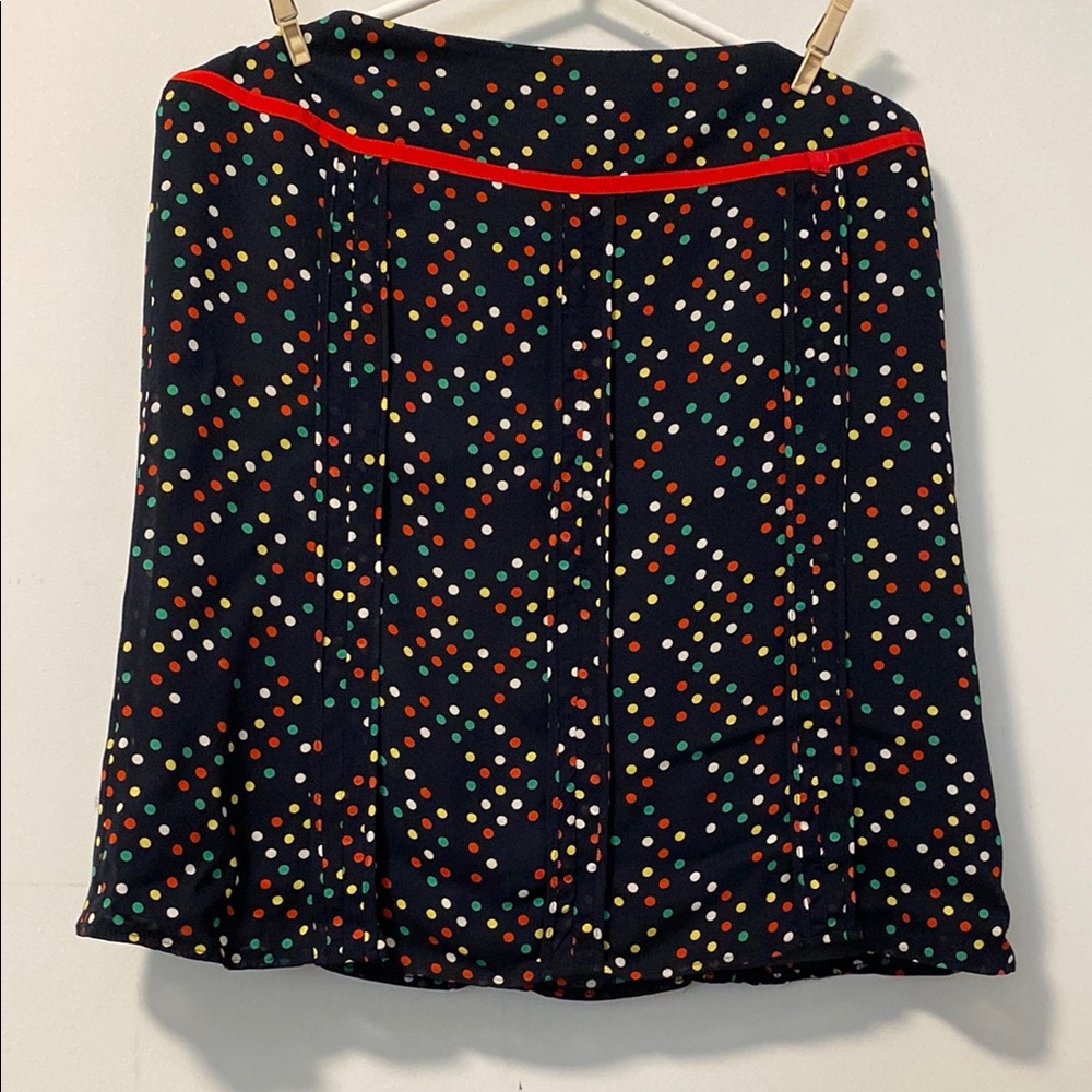 KS Selection Red and Black  A-Line Pleated Skirt